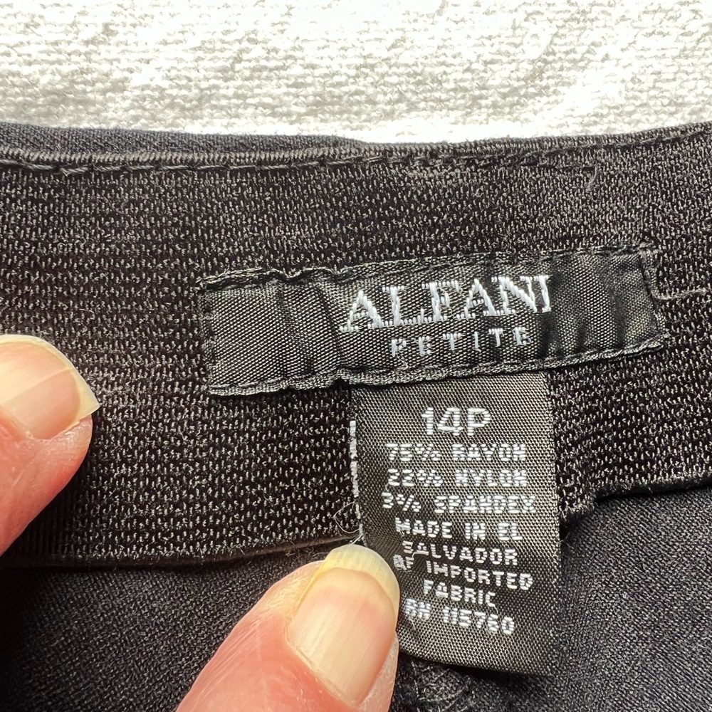 Alfani  Dark Chinos ALTANI Black slacks 14 petite - Picture 6 of 10